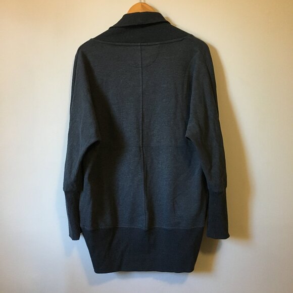 DKR Charcoal Grey Cocoon Cotton Blend Open Cardigan - Picture 2 of 14